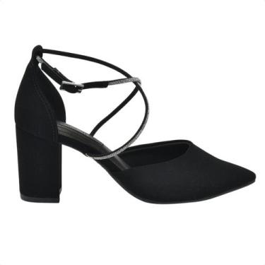 Imagem de Sapato Feminino Salto Médio Grosso Via Marte Preto, Nobuck preto, 35