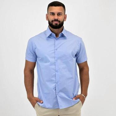 Imagem de Camisa Sea Surf Lisa Manga Curta Masculina, P, Azul claro