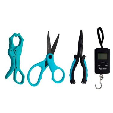 Imagem de Kit Pesca Balança Eletronica Alicate Pega Peixe Alicate de Pesca Tesou