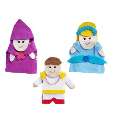 Imagem de Dedoches de Feltro - Cinderela - 3 Personagens - Kits e Gifts - Amore 
