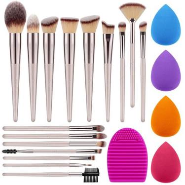 Imagem de Kit Pincéis de Maquiagem Syntus Premium - 21 Peças, Champagne Gold, 21