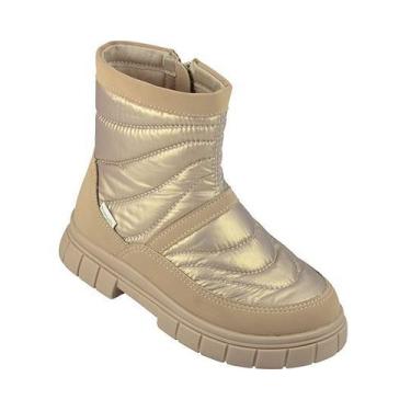 Imagem de Bota Pampili Infantil Lucky Bege e Dourada Zíper 25 ao 34, 34, Dourado