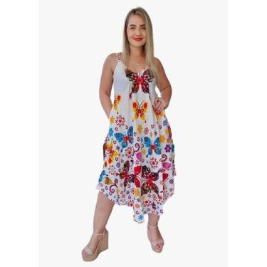 Imagem de Vestido Feminino Indiano Alça Trapézio Plus Size-cod.1017b - Aleci Fas