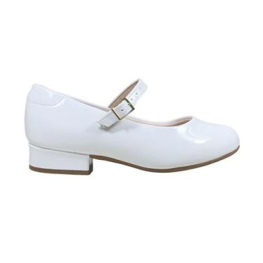 Imagem de Sapato Infantil Molekinha Verniz Boneca Feminino Branco, 31, Branco