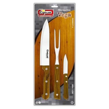 Imagem de Conjunto Vega Facas + Garfo Catuaí 6402 3 peças - Catuai