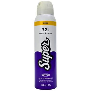 Imagem de Desodorante Aerossol 0% Alumínio Feminino Cotton 72h Super Cimed 150ml