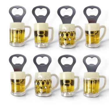 Imagem de Kit 8 Abridor De Garrafa C/ Imã Cerveja Chop Sortido Metal - Mkt Multi