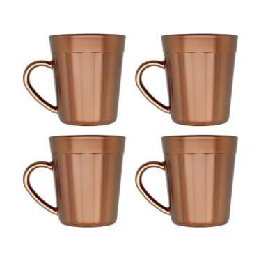 Imagem de Jogo de Canecas de Vidro Marrom 270ml  - Copo Americano Coleções Metál