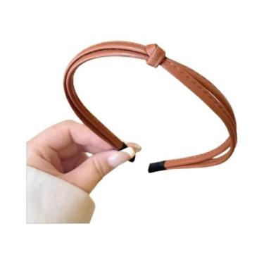 Imagem de Faixa De Cabelo Elegante E Simples Em Couro Para Mulheres, Acessórios 