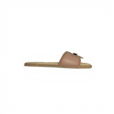 Imagem de Tamanco Moleca Feminino Textura Premium e Detalhe Dourado, Nude, 38