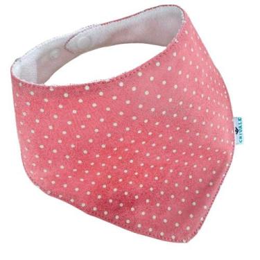 Imagem de Babador Bandana Slim - Poá Goiaba - 1 peça - CRIVALE