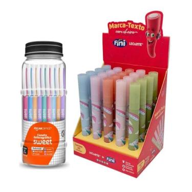 Imagem de COMP Kit Loja Caneta Esferográfica Perfumada 0.7 50 Und. + Marca Texto