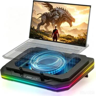 Imagem de Cooler PHAPPY para notebook de 1218" com RGB e hub USB