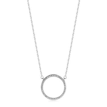 Imagem de Colar Círculo Zircônia Cristal Prata 925 - Radhau Joias, Único, Pratea