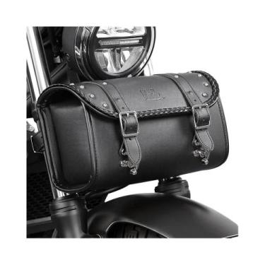 Imagem de Bolsa De Ferramentas Para Motocicleta Em Couro PU Impermeável Grande 4