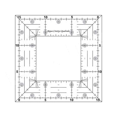 Imagem de Régua Criativa Quadrada Em Acrílico Para Patchwork 15x15cm
