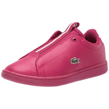 Imagem de Lacoste Tênis infantil unissex Legacy Carnaby, Rosa escuro/branco, 19