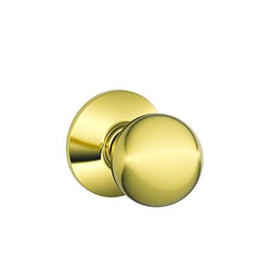 Imagem de Schlage F10 ORB 505 16-080 10-027 Puxador Orbit Hall e Closet, latão brilhante