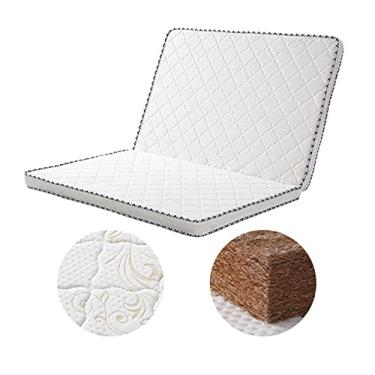 Imagem de Colchão dobrável portátil, 2 colchões, esponja de alta elasticidade, portátil, espessa, 5 cm, para colchão único, duplo, casa, escola, branco, 180 x 200 cm