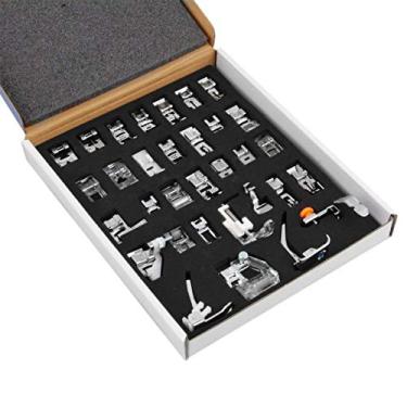 Imagem de ckpsms Marca -32 peças #KP-19018 Conjunto de calcador de máquina de costura doméstica compatível com/substituição para máquinas de costura de haste baixa da marca Brother, Babylock, marca Singer,