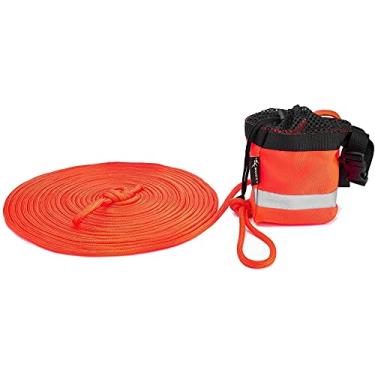 Imagem de MOPHOEXII Bolsa de resgate com linha flutuante de 1,5 m, bolsa de emergência com fivela de apito para caiaque e rafting, equipamento de segurança para jangada e barco (laranja, 50)