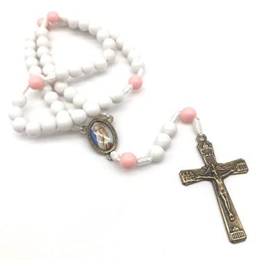 Imagem de Terço Das Mulheres Com Pai Nosso Branco E Rosa