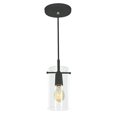 Imagem de Luminaria Lustre Pendente Cilindrico Cubo de vidro Preto