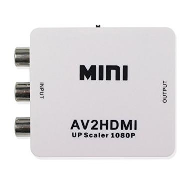 Imagem de Mini conversor de adaptador composto HD AV CVBS 3RCA para HDMI suporta conversor de vídeo 720P 1080PAV2HDMI para TV, VHS VCR, DVD Records Chipsets mostrados