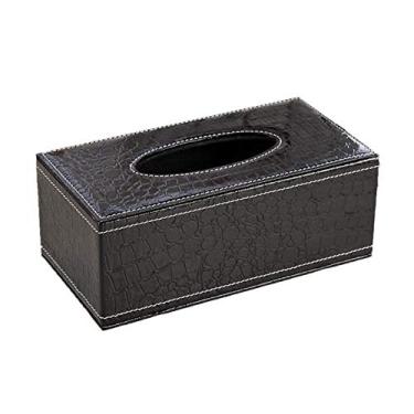 Imagem de Elonglin Capa de Caixa de Guardanapo Retangular Caixa de Tecido de Couro para Casa Carro Caixa de Lenços de Papel G P