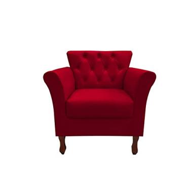 Imagem de Poltrona Decorativa Moderna Para Sala Quarto e Escritório Viena cor:Suede Vermelho