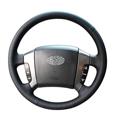 Imagem de SAXTZDS Capa de volante de couro costurada à mão para carro, serve para Kia Sorento 2008 a 2004