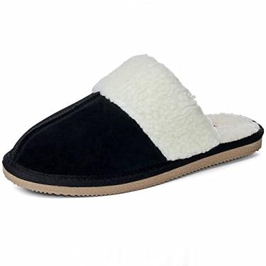 Imagem de Alpine Swiss Lucy Pantufas femininas de camurça genuína com espuma viscoelástica, Preto, 6