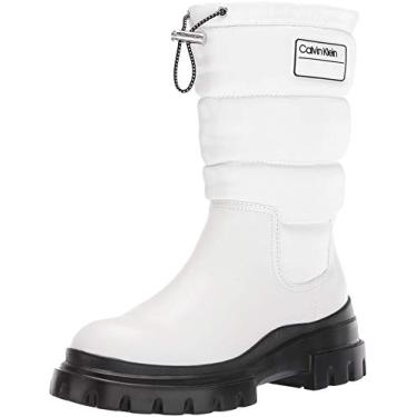 Imagem de Calvin Klein Botas femininas Laeton cano médio inchadas de inverno branca, Neve, 6