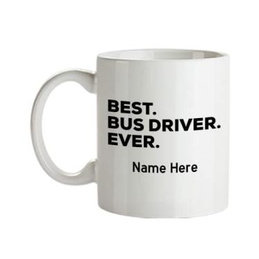 Imagem de Caneca personalizada para motorista de ônibus, Caneca com melhor motorista de ônibus, Copo de café para motorista de ônibus, Melhores presentes para motorista de ônibus, Ideia de presente de aniversário de motorista, Caneca para motorista de ônibus com nome personalizado, Copo de café para motorista