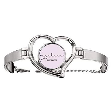 Imagem de N/A N/A Bracelete Checal com estrutura molecular pulseira de pimenta coração joia bracelete, medium, metal