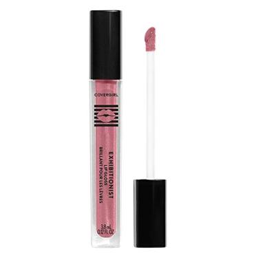 Imagem de COVERGIRL Brilho labial exibicionista, mudança curta, alto brilho, creme, brilho labial rosa brilhante, brilho labial hidratante, hidratação intensa, vibrante, delicioso