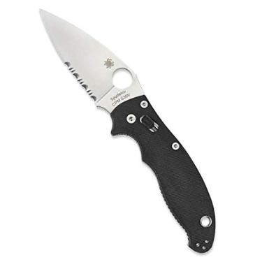 Imagem de Spyderco Faca dobrável Manix 2 Signature com lâmina de aço CPM S30V de 8,5 cm e cabo preto durável G-10 - CombinationEdge - C101GPS2
