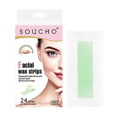 Imagem de shamjina 24x tiras para depilação de depilação toalhete de adesivo papel para lábio facial