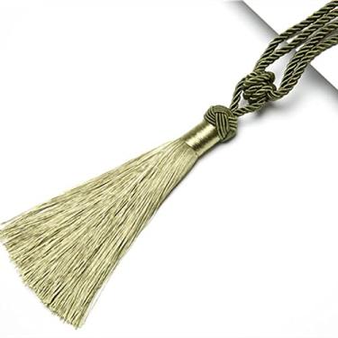 Imagem de 1 peça Suporte de Cortina Tieback Acessório de Cortina Feito à Mão Borlas Bola Pendurada Franja Amarração Traseira Cortina Borla Decoração de Casa, verde, 1 peça