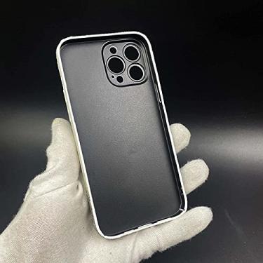 Imagem de KKFAUS Capa de telefone traseira de couro lagarto, capa de negócios luxuosa para Apple iPhone 12 capa 6,1 polegadas 2020 [proteção de câmera atualizada], preto (cor: branco)