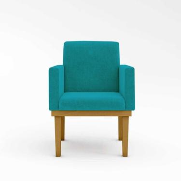Imagem de Cadeira Recepção Reforçada Poltrona Escritório azul Turquesa