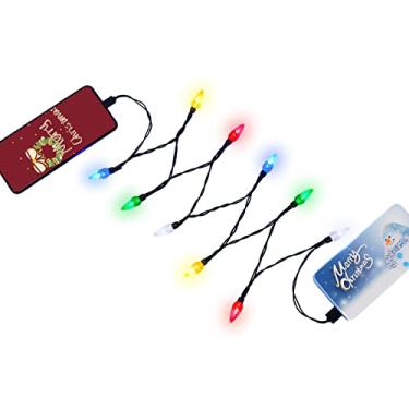 Imagem de KBG Cabo de carregamento de telefone com luzes de Natal, carregador de lâmpada USB, presente de feriado, 127 cm, 10 LEDs, cabo multicolorido para telefone/i 14/13/12/11 Pro/XS/XS Max/XR/X/8 Plus/8/7