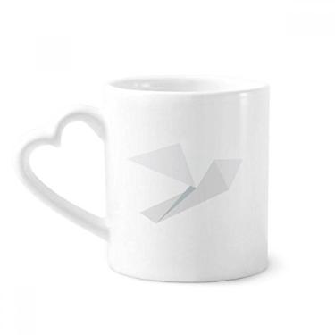 Imagem de Caneca com estampa de pombo branco abstrato origami café cerâmica copo de coração de vidro