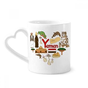 Imagem de Yemen Love Heart Landscap Caneca Bandeira Nacional Café Cerâmica Copos Copo de Coração de Vidro