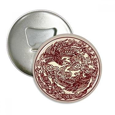 Imagem de Abridor de garrafas de dragão chinês com ímã de geladeira, emblema multifuncional