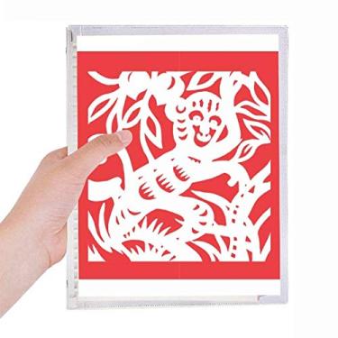 Imagem de Caderno de papel com estampa de macaco animal da China zodíaco diário de folhas soltas recarregáveis