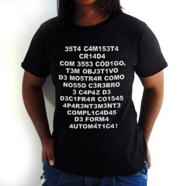 Imagem de Camiseta Feminina Cérebro Automático Preta - Hipsters