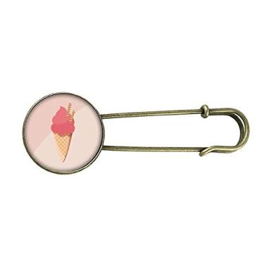 Imagem de Biscuits Egg Cone Red Ice Cream Retro Metal Broche Pin Clip Joias