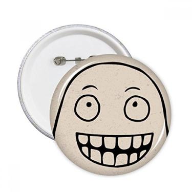 Imagem de Silly Smile Preto Padrão Feliz Pinos Redondos Emblema Botão Decoração Acessório 5 peças