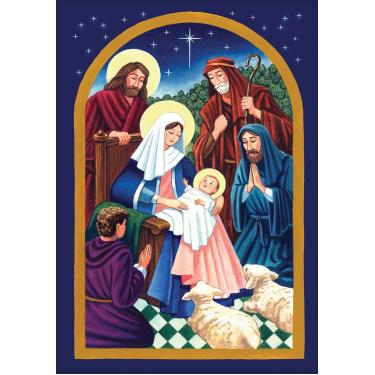 Imagem de Toland Home Garden Bandeira decorativa colorida de Natal de Jesus para a casa de nascimento da Natividade Night 71 x 101242